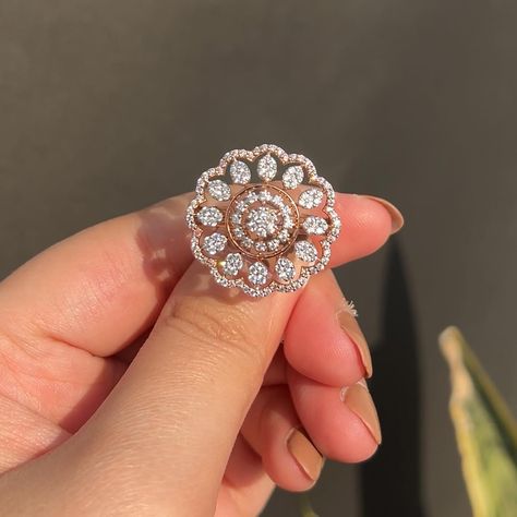 Discover Elegance within Reach 💍✨ Check out our Floral Cocktail Diamond Ring, crafted with precision and passion. To order, DM us on Instagram or WhatsApp at 9899499980. 🏷️ Priced ₹75,000 only 📲 To order - DM on Instagram or WhatsApp at 9899499980 💳 Payment modes - Bank transfer, Paytm, GPay, UPI, Cards, COD 🚚 Free delivery all over India 💎 IJ SI Natural diamonds 🌟 Made in 14Kt Hallmarked Gold #diamondring #diamond #marryme #diamondengagementring #ringbling #weddingbands #diamondrings #ring... Cocktail Diamond Ring Designs, Cocktail Rings Diamond, Cocktail Diamond Ring, Cocktail Ring Designs, Antique Gold Rings, Fancy Diamond Ring, Diamond Jewelry Earrings, Ring Cuts, Diamond Rings With Price