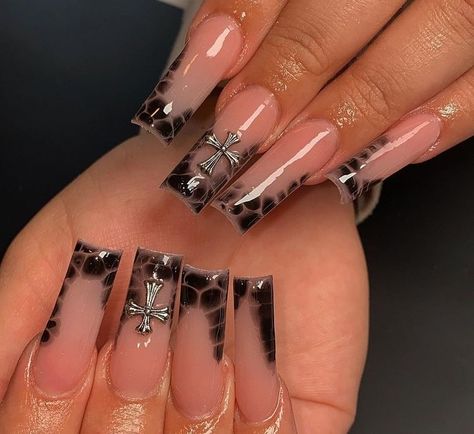 Black French Tip Nail, Black French Tip, French Tip Nail Art, Drip Nails, Grunge Nails, Print Nails, Exotic Nails, Acrylic Nails Coffin Pink, Unique Acrylic Nails