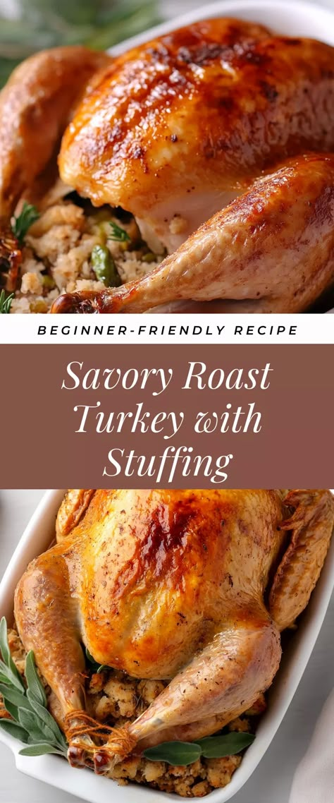 Image for Savory Roast Turkey with Stuffing Stuffed Roast Turkey Recipes, Moist Turkey Recipes Thanksgiving, Roasted Turkey With Stuffing, Stuffing Recipe For Inside Turkey, Stuffing Recipes In The Turkey, How To Cook A Turkey With Stuffing, Xmas Turkey Recipes, Roast Turkey With Stuffing, Stuffing Recipes For Turkey