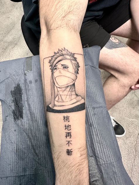 Zabuza Tattoo Ideas, Manga Style Tattoo, Zabuza Tattoo, Anime Style Tattoos, Manga Panel Tattoos, Naruto Tattoo Ideas, Naruto Tattoos, Comic Tattoo, Mommy Tattoos