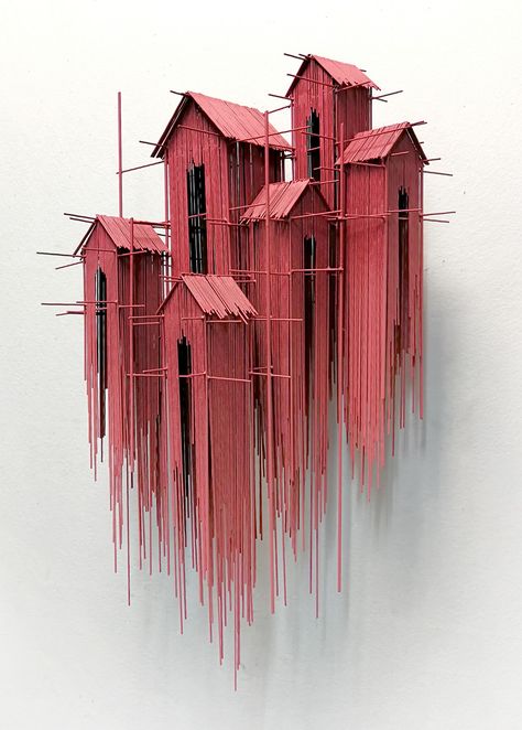 New Architectural Sculptures by David Moreno Appear As Three Dimensional Drawings | Colossal Cultural Architecture, David Moreno, Tre Kunst, Architectural Sculpture, Colossal Art, Seni 3d, Lukisan Cat Air, Architecture Drawing, Architecture Art