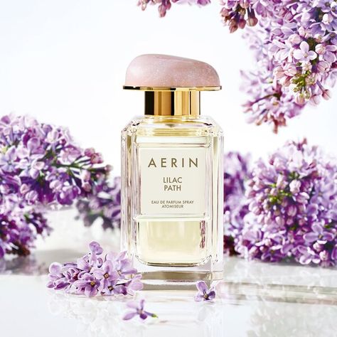 Lilac Path - AERIN | Sephora Lilac Perfume Aesthetic, Lilac Product Photography, Aerin Perfume, Saving Chart, Lilac Perfume, Romantic Perfume, Branding Aesthetic, Lilac Scent, Cosmetic Inspiration