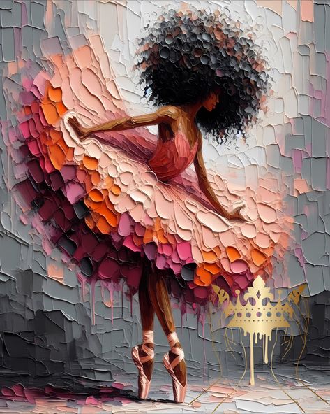 On Pointe, Black Ballerina, Ballet Art, Digital Download, Wall Art, Greeting Card, Dance Art, Gift Idea, Gift - Etsy Best Painting Ever, Dance Artwork, Ballerina Art, Black Ballerina, Ballet Art, Black Art Painting, Download Wall Art, Black Artwork, Idea Gift