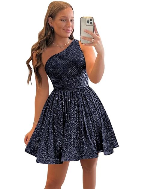 Winter Formal Dresses Sparkly, Hoco Dresses Aline, Blue Dress Amazon, Middle School Winter Dance Dress, Bah Mitzvah Dresses, Cute Short Party Dresses, Formal Dresses For Cruise Ship, Quince Short Dress, Formal Teen Dresses