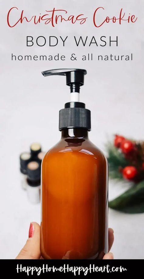 This Christmas Cookie body wash with essential oils smells so good. It is one of my favorite homemade body wash recipes. You'll love this diy body wash made with castile soap. This diy holiday body wash also makes a great homemade Christmas gift! Christmas Body Wash, Cookie Body Wash, Natural Body Wash Recipe, Homemade Body Wash Recipe, Body Wash Recipe, Diy Body Wash, Diy Christmas Cookies, Homemade Body Wash, Homemade Christmas Gift