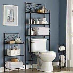 Bathroom Storage Over Toilet, Over Toilet Storage, Bathroom Space Saver, Diy Bathroom Storage, Small Bathroom Storage, Downstairs Bathroom, Toilet Storage, Bathroom Collections, Golden Leaves