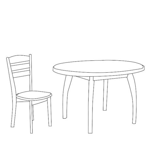 Sketch table and chair | Premium Vector #Freepik #vector #table #table-chair #furniture-sketch #interior-sketch Table Sketch Design, Table And Chair Drawing, Table Drawing Sketch, Table Doodle, Table Sketch, Table Vector, Table Drawing, Restaurant Tables And Chairs, Chair Drawing