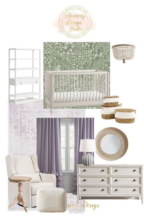 Purple And Sage Nursery, Purple Green Nursery, Sage Green And Lavender Living Room, Sage Green And Purple Nursery, Sage Green And Lilac Nursery, Lavender And Green Nursery, Sage Green And Mauve Nursery, Purple And Green Nursery Girl, Sage Green And Lavender Nursery