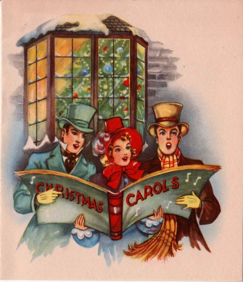 Vintage Illustration of Christmas Carolers 1940s Christmas, Images Noêl Vintages, Old Time Christmas, Vintage Christmas Images, Christmas Carols, Christmas Graphics, Old Christmas, Old Fashioned Christmas, Christmas Past