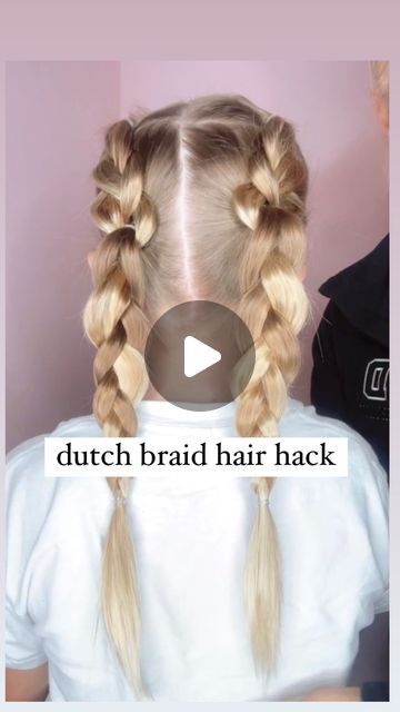 Audrey McClelland on Instagram: "DUTCH BRAID HAIR HACK ❤️ SAVE for later. ❤️ Here’s a cute double Dutch braid hair hack! I love sharing hair hacks, because not everybody can braid… I’ve never been able to do a normal French or Dutch braid on my hair or Victoria’s. 😘 . I share the hair wax stick above in my highlights. It’s a game changer for flyaways. . #hairdo #braidideas #braidinspo #braidinspiration #braid #simplehairstyles #simplehair #simplehairstyle #easyhairstyles #easyhairstyle #easyhairstylesforgirls #cutehairstyles #cutehair #hairvideo #hairideas #hairinspo #hairinspiration #hairvideos #hairidea #dutchbraids #dutchbraid #hairtutorial #hairtutorials #hairhacks #hairhack #hairstyles #hairstyle" Dutch Braid Hack, Double Dutch Braids Tutorial, Braid Crown Tutorial, Dutch Braid Tutorial, Hair Wax Stick, Double Dutch Braid, Dutch Braid Hairstyles, Hair Hack, Braid Inspiration