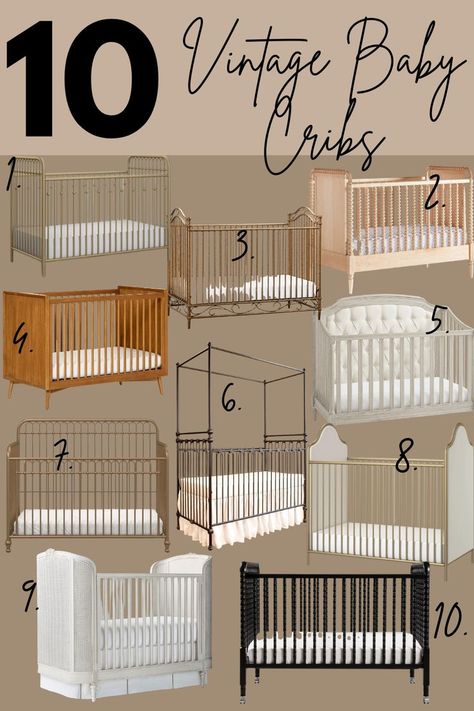 vintage baby cribs Antique Nursery Decor, Crib Inspiration, Vintage Nursery Room, Vintage Baby Cribs, Vintage Baby Girl Nursery, Antique Crib, Antique Nursery, Metal Crib, Vintage Baby Nursery