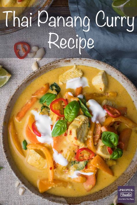 Authentic Thai Yellow Chicken Curry, Thai Panang Curry Chicken, Thai Yellow Curry Recipe, Penang Curry, Yellow Thai Curry Recipe, Yellow Curry, Panang Curry Chicken, Thai Yellow Chicken Curry, Thai Panang Curry