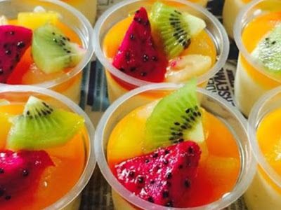 RESEP BUAH BUAHAN: Puding Sutra Buah Puding Mangga, Puding Roti, Agar Agar, Pudding Desserts, Drink Recipes, Fruit Salad, Watermelon, Dessert Recipes, Good Food