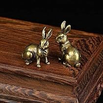 Visual Effects, Rabbit Stuff, Mini Rabbit, Mythological Animals, Brass Animals, Zen Meditation, Bronze Statue, Animal Figurines, Shelf Decor