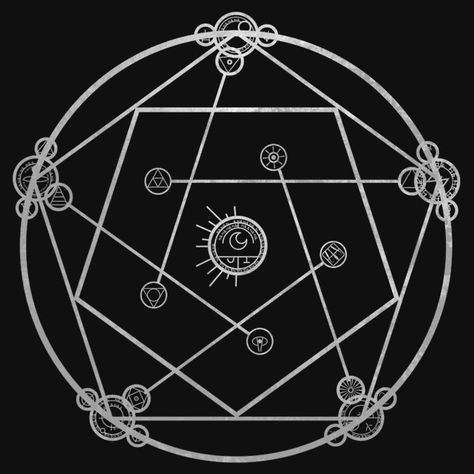 Reverse Transmutation Circle by Karnoffel Transmutation Circle, Magick Symbols, Sacred Geometry Symbols, Alchemy Symbols, Magic Symbols, Occult Art, Fullmetal Alchemist Brotherhood, Desenho Tattoo, Magic Circle