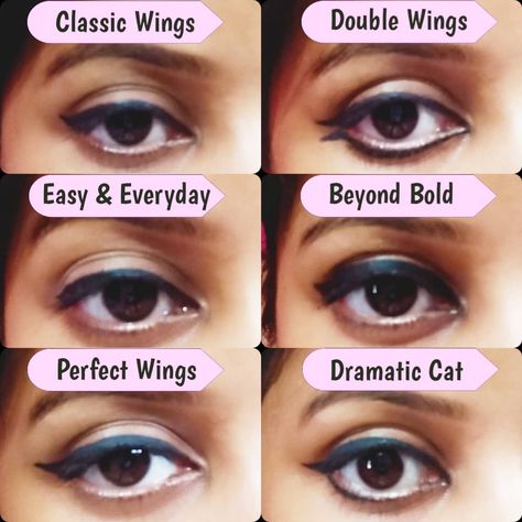 6 basic eye liner n wings liner name and designs, Which one is your favorite? Eye Mekup, Eyeshadow Guide, Types Of Eyes, Winged Liner, Mehndi Designs, Makeup Tips, Eyeliner, Makeup Looks, Eye Makeup