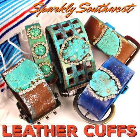 Leather Cuff Bracelet Diy, Leather Belt Crafts, Cuff Bracelets Diy, Fabric Cuff Bracelet, Leather Jewelry Making, Fiber Art Jewelry, Diy Leather Earrings, Diy Leather Bracelet, Leather Jewelry Diy