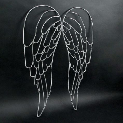 Amazon.com: Distinctive Designs Metal Wire Art Angel Wings Wall Sculpture 25 inch : Home & Kitchen Reaper Statue, Metal Angel Wings, Wire Angel, Metal Wire Art, Diy Angel Wings, Angel Wings Wall, Wing Wall, Art Angel, Angel Sculpture