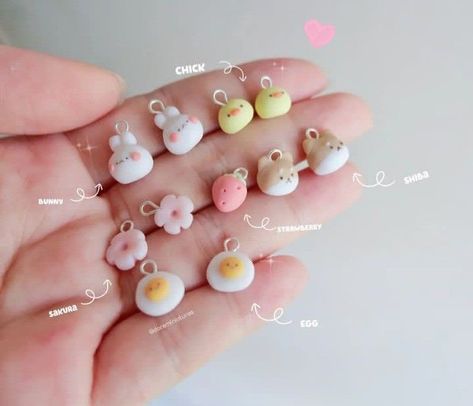 Cute Kawaii Earrings, Cute Kawaii Gifts, Soft Clay Keychain, Cute Clay Accessories, Polymer Clay Ideas Earrings, Soft Clay Diy, Clay Craft Aesthetic, Cute Kawaii Accessories, Clay Keychain Cute