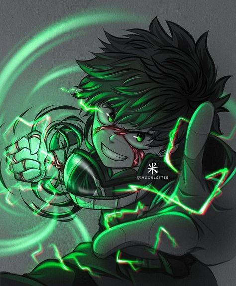 #izukumidoriya #myheroacademia #art #animeart #glowart #animewaifu #illustration #illust Art Glow Anime Green, Art Glow Anime, Glow Digital Art, Glow Art Drawing, Glow Anime, Manga Drawings, Academia Icons, Glow Art, Best Anime Drawings