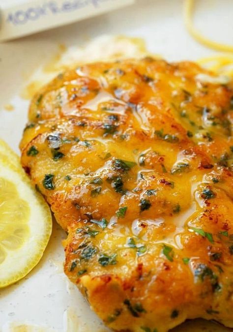 Chicken Piccata with Lemon Sauce Piccata Chicken, Chicken Piccata With Lemon Sauce, Chicken Piccata Easy, Chicken Wine, Vegan Journey, Anyone Can Cook, Chicken Melts, Piccata Recipe, Chicken Piccata Recipe