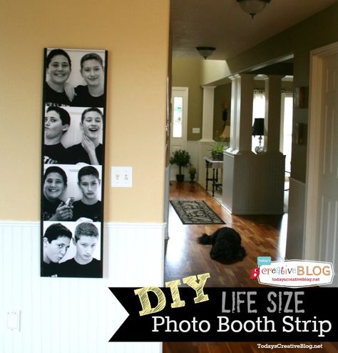 Make a Full Size Photo Booth Photo Strip | DIY Life Size Photo Booth Strip. Photo Booth Photo, Photo Strip, Photo Wall Gallery, Full Size Photo, Creative Blog, Photo Projects, Decorating With Pictures, Diy Life, Diy Photo