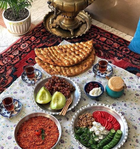 There are some Persian Breakfasts you have try when you're in Iran. Read about traditional Persian breakfasts at our website:  https://www.irandestination.com/persian-breakfast/  #breakfast #morning #kalepache #persian #persianbreakfast #iran #iranphotography #food #foodphotography #persiantea #tea #bakery #Irantravel #travellovers #traveladdict #travelgram #travelphotography #doyoutravel #travelblogger #travelnomad #explore Aperitif, Persian Breakfast Iran, Persian Wedding Food, Persian Tea Party, Persian Food Traditional, Iran Breakfast, Persian Snacks, Persian Food Vegetarian, Iranian Breakfast