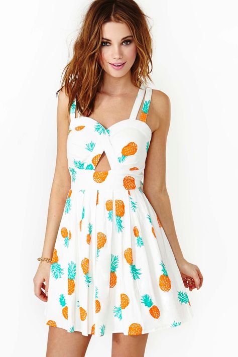 Pineapple Punch Dress Pineapple Clothes, Pineapple Dress, Moda Chic, Couture Mode, Pineapple Print, Pretty Dresses, Stylish Women, Pretty Outfits, Cute Dresses