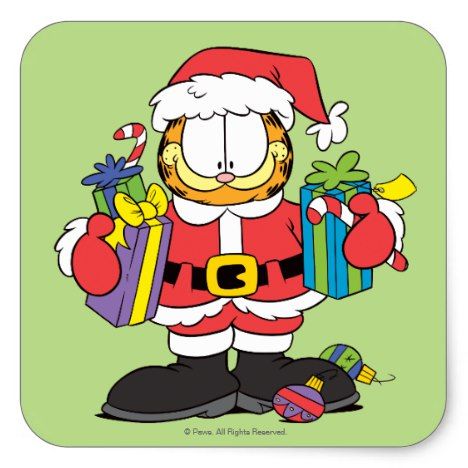 Wonderful Person Like You Square Sticker #garfield #cartooncats Christmas Character Drawings, Christmas Garfield, Garfield Pictures, Garfield Images, Christmas Cartoon Characters, Cat Christmas Cards, Garfield The Cat, Xmas Color, Garfield Christmas