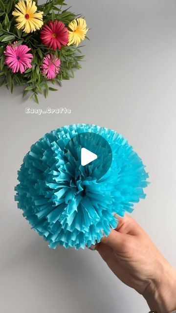 Cupcake Paper Flowers For Kids, Diy Flowers From Paper, How To Paper Flowers, Easy Decoration Ideas Party, Making Flowers With Paper, Flowers Making Crafts, Cupcake Paper Flowers, How To Make Flowers Out Of Paper, Flowers Decoration For Home