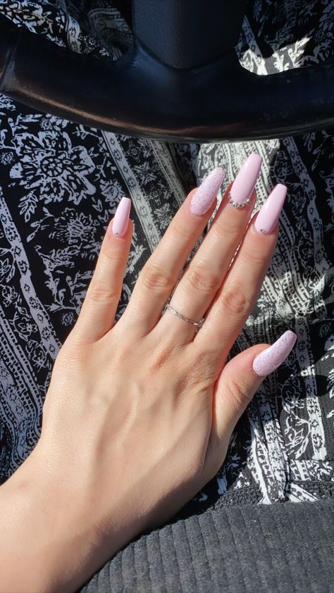 Light Pink Classy Nails, Light Pink Nails With Diamonds, Light Pink Nails With Gems, Pink Nails Diamonds, Summer Nails With Gems, Baby Pink Nails With Rhinestones, Light Pink Nails With Flowers, Light Pink Nails With Rhinestones, Light Pink Nail Ideas