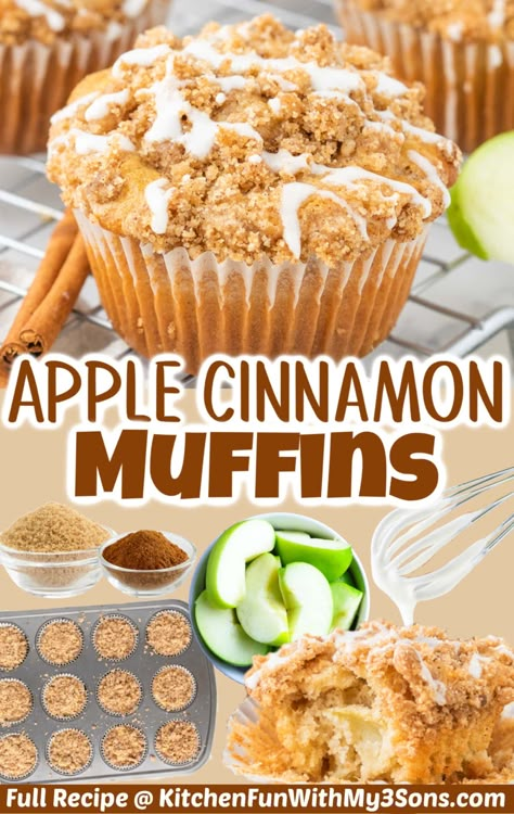 Apple Muffins With Streusel Topping, Apple Cider Muffins With Apples, Apple Cinnamon Crumb Muffins, Apple Filled Muffins, Apple Dessert For Two, Easy Apple Muffins With Fresh Apples, Jumbo Apple Muffins, Mammoth Muffins, Apple Muffins With Fresh Apples