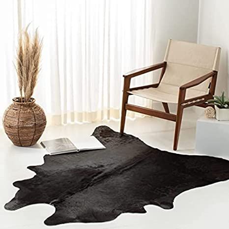 Safavieh Cow Hide Collection COH211C Handmade Rustic Genuine Cowhide Area Rug, 4' x 6', Black / Brown Brown Cowhide, Cabin Lodge, Leather Rug, Hide Rug, Cow Hide Rug, Cow Hide, Rustic Rugs, Brown Area Rugs, Brown Rug