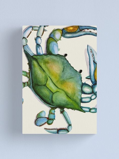 "Crab" Canvas Print by Angchor | Redbubble Watercolor Art Animals, Watercolour Landscapes, Crab Painting Easy, Watercolour Crab Paintings, Crab Painting Acrylics, Acrylic Crab Painting, Crab Images Art, Abstract Crab Painting, Crab Oil Painting