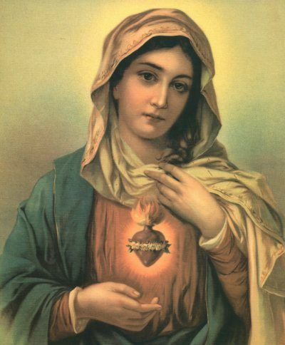 Immaculate Heart of Mary Sacred Heart Of Mary, Divine Mercy Image, Mary Day, Immaculate Heart Of Mary, Heart Of Mary, Evil World, Immaculate Heart, Jesus And Mary Pictures, Lady Of Fatima