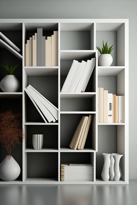 Grey Bookshelves, White Bookshelf, White Bookshelves, Zoom Background, Minimalism Interior, Simple White, Book Shelf, Bookshelves, Digital Prints