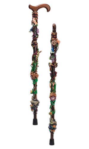 Beaded Walking Cane, Decorated Walking Cane, Bedazzled Cane, Walking Cane Decorating Ideas, Decorated Mobility Aid, Cool Canes, Cool Walking Canes, Year Journal, Canes Decor