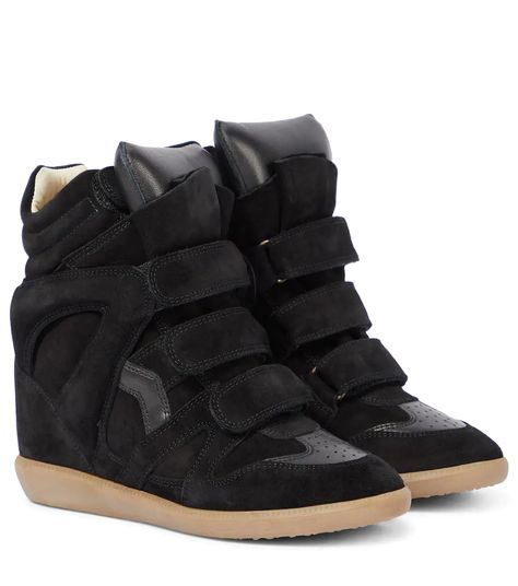 Bekett Leather And Suede Sneakers - Isabel Marant | Mytheresa Isabel Marant Sneakers, Hidden Wedge Sneakers, Isabel Marant Shoes, Platform Wedges Shoes, Wedge Heel Boots, Black Wedge, Heels Boots, Wedge Sneakers, Happy Days