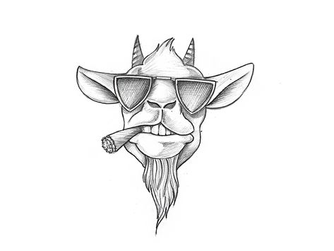 Cool Goat Sketch by Koncept Makers Goat Sketch, Goat Logo, Goat Art, Graffiti Characters, Tattoo Art Drawings, Cartoon Tattoos, Tattoo Design Drawings, Cool Art Drawings, A Drawing