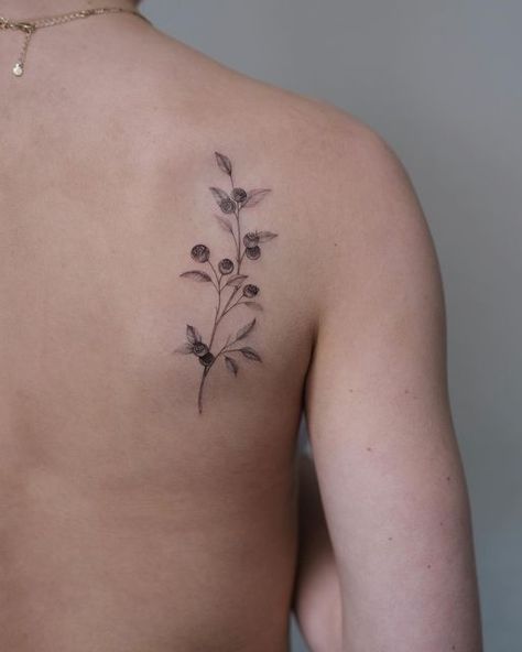 Blueberry Tree Tattoo, Bilberry Tattoo, Saskatoon Berry Tattoo, Blueberry Flower Tattoo, Wild Berry Tattoo, Juniper Berry Tattoo, Wild Blueberry Tattoo, Blueberry Plant Tattoo, Berry Branch Tattoo