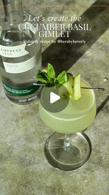 Empress 1908 Gin on Instagram: "CUCUMBER BASIL GIMLET 💚⇩ We always love to indulge in fresh and rejuvenating sips like this Cucumber Basil Gimlet 🥒 @bevsbybeverly pairs our latest gin with crisp cucumber, fragrant basil, and vibrant lime for a perfect marriage of flavours.
 
CUCUMBER BASIL GIMLET:
◦ 2 oz Empress Cucumber Lemon Gin
◦ ¼ Cucumber, diced and peeled
◦ 3 Basil Leaves
◦ 1 oz Fresh Lime Juice
◦ 1 oz Simple Syrup
◦ Cucumber Slice & Basil Leaves, to garnish
 
METHOD: Start by muddling cucumber, lime juice, and simple syrup in a cocktail shaker to release as much juice from the cucumber as possible. Add basil leaves and gently press. Pour in gin and fill the shaker with ice. Double strain using a fine mesh strainer into a coupe glass and garnish.
 
Sip responsibly!
#EmpressGin
#Emp Basil Gimlet, Cucumber Basil, A Perfect Marriage, Gimlet, Fine Mesh Strainer, Mesh Strainer, Happy Hours, Basil Leaves, Perfect Marriage