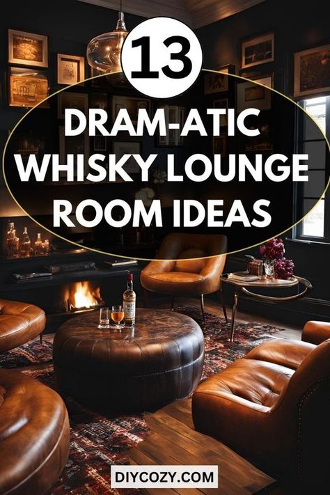 Blend various styles and eras with an eclectic mix of furniture, art, and accessories. This approach allows for a personalized whisky lounge that reflects your unique taste and personality. Whiskey Room Ideas, Bar Lounge Room Ideas, Whisky Lounge, Whisky Room, Lounge Room Ideas, Bar Lounge Room, Speakeasy Decor, Whiskey Lounge, Bourbon Room