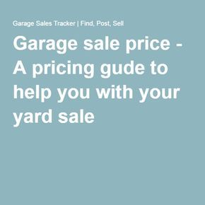 Pricing Guides, Pricing Guide, Garage Sale Pricing, What To Sell, Sales Training, Profitable Business, Price Guide, Garage Sale, Garage Sales