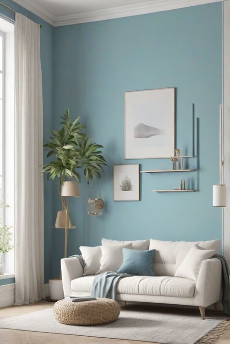 Blue Scandinavian Living Room, Colorful Living Room Bright, Renovation Living Room, Girly Apartment Ideas, Paint Colors 2024, Blue Countertops, Tan Living Room, Modern Paint Colors, Sophisticated Bedroom