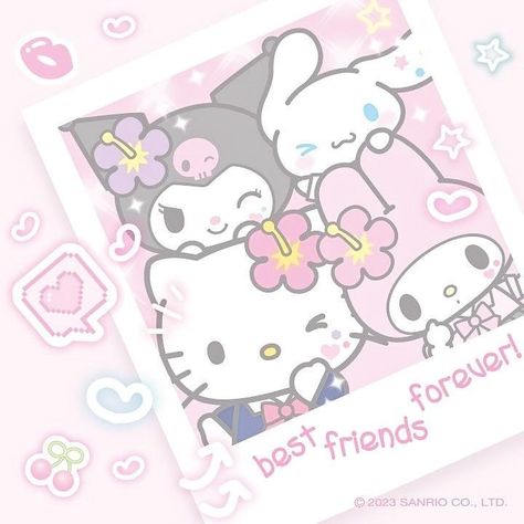 ⤹ do not repost please ८ ⑅◞ ◟ა Images Hello Kitty, My Melody Wallpaper, Hello Kitty Friends, Soft Pink Theme, Melody Hello Kitty, Hello Kitty Art, Sanrio Wallpaper, Hello Kitty Iphone Wallpaper, Hello Kitty My Melody