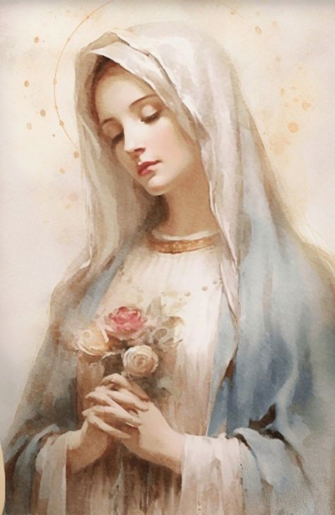 Virgin Mary Painting, Blessed Mother Statue, Catholic Wallpaper, Virgin Mary Art, Gods Princess, Mother Mary Images, Catholic Decor, Mother Images, Saint Quotes Catholic