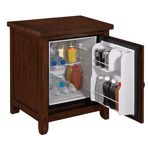 Hide that bulky dorm fridge in your home or office with this beautiful Twin Star fridge cabinet! TheHome.com #hpmkt Bar Shelf Ideas, Mini Fridge In Bedroom, Porch Goals, Mini Fridge Cabinet, Fridge Ideas, Dorm Fridge, Fridge Cabinet, Cabinet For Bedroom, Refrigerator Cabinet