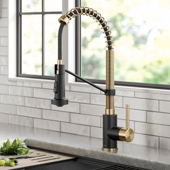 Kitchen Black Cabinets, Commercial Style Kitchen, Commercial Kitchen Faucet, Pull Down Kitchen Faucet, Retractable Hose, Black Kitchen Faucets, Kitchen Black, Cleaning Guide, Single Handle Kitchen Faucet