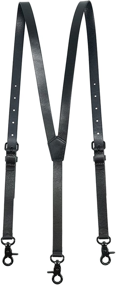 Lawevan Men's Black Genuine Leather Steampunk Y Suspenders with 3 Snap Hooks Great for Wedding & Part at Amazon Men’s Clothing store Leather Suspenders Men, Suspenders Wedding, Black Suspenders, Suspenders Men, Leather Suspenders, Suspenders, Fashion Brands, Leather Material, Clothing Store