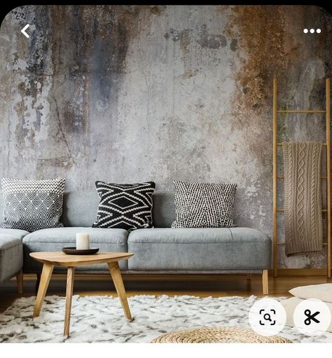 Look Wallpaper, Wall Painting Techniques, Concrete Wallpaper, Distressed Walls, Wallpaper For Wall, Bright Decor, Wall Texture Design, Wall Decor Ideas, Decor Aesthetic